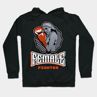 Female Fighter | Boxing Woman with Gloves Hoodie